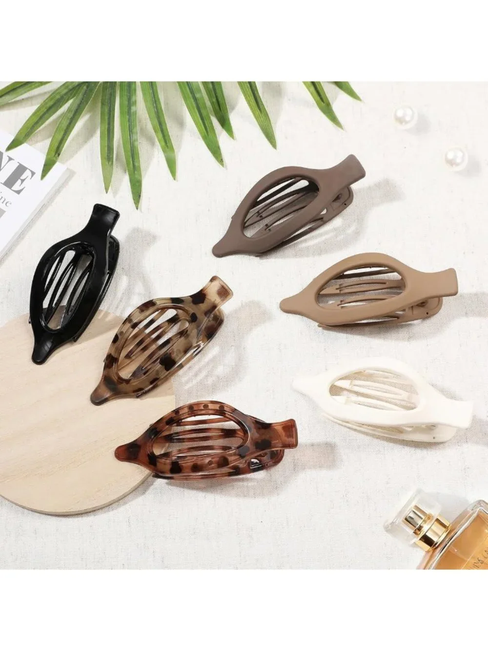 6 PCS French Flat Claw Hair Clips - Strong Hold, No Slip, Medium & Large for All